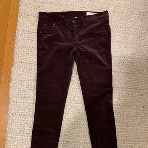 Rag & Bone skinny velvet pants